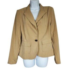 Jules & Leopold Tan One Button Blazer Women's 10